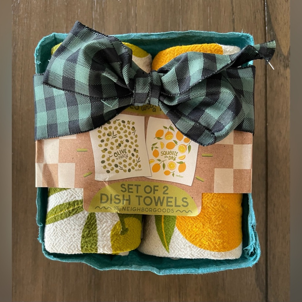 The Neighborgoods Olives With A Twist 100% Cotton Dish Towel Set of 2